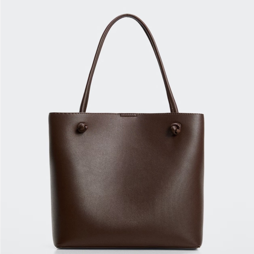KNOTS PLEATED SHOPPER BAG in Chocolate by MANGO